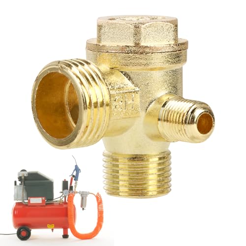 Clapet Anti Retour Compresseur 3 Voies Filetage 20 * 16 * 10mm Clapet Anti-Retour Piece pour Compresseur d'air de Soupape de Retenue 90 ° Mâle Fileté...