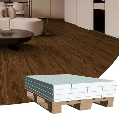 Suntecwood SPC Click Lock Luxury Vinyl Flooring Plank 5mm | 43' x 7' LVP Floating Floor Tiles (342.9 Sq.ft) | Rigid Core Planks for Indoor Use, Waterproof | 16 Boxes/Walnut