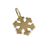 Colgante de oro amarillo de 18 quilates, 0,32 g, oro 750/1000 copo de nieve, diseño artesanal elegante – Salia Gold Paris