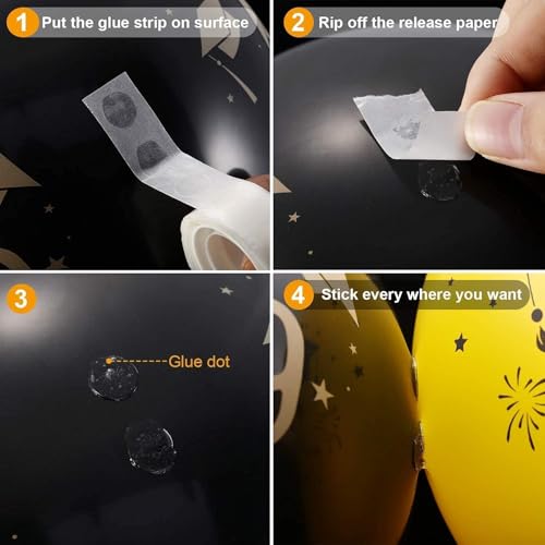 Image of Propsicle Balloon Arch Tape & Glue Dots Combo for Decoration - 5m Arch Strip + 200 Dots Glue Dot Stickers for Balloon Garland, Ceiling Balloons, Birthday, Baby Shower, Bachelorette