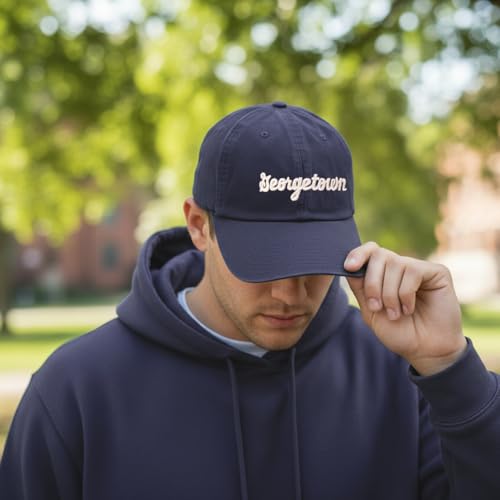 Gorra ajustable bordada azul estilo universitario miniatura 5