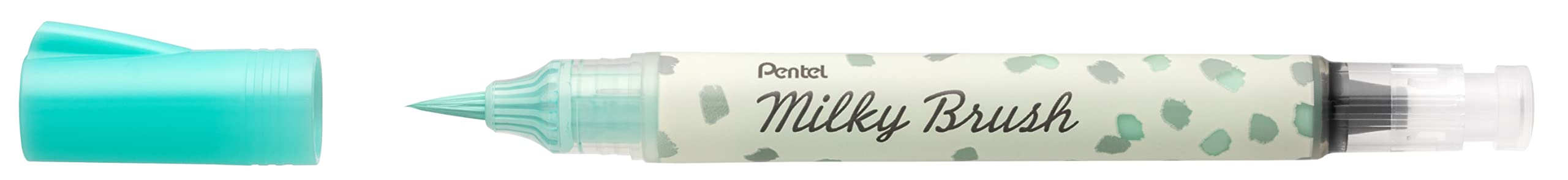Pentel Arts Milky Brush Marker Pens - Pastel Ink - Fine To Wide Stroke - Pastel Mint Green