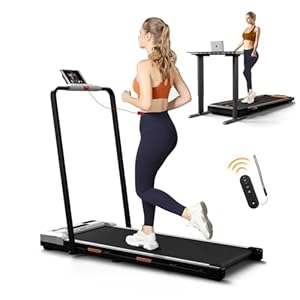 AIRHOT Loopband Onder Bureau, Loopmat voor Wandelen en Joggen, Draagbare Loopband met Afstandsbedieningsband voor Thuis/Kantoor, Laag Geluidsniveau 2.5PK Desktop Loopband met LED-scherm