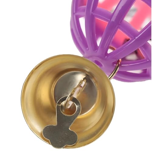 1 Stück Kletter-Spielzeug für Wellensittiche & Nymphensittiche – Vogelschaukel mit Glocke und Kugel aus Naturholz – Kau-Spielset für Papageien und Ziervögel (Zufällige Farbe)