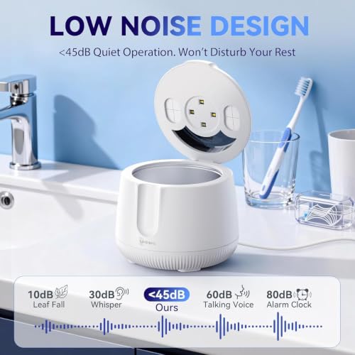 Image of Ultrasonic Retainer Cleaner Machine 48kHz, Dental Ultrasonic Care Cleaner