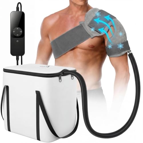 Ice Machine for Shoulder After Surgery Cold Therapy Machine for Rotator Cuff Recovery with Programmable Timer Quiet Circulating Cryotherapy System for Shoulder Pain Relief and Post Surgery Recovery
