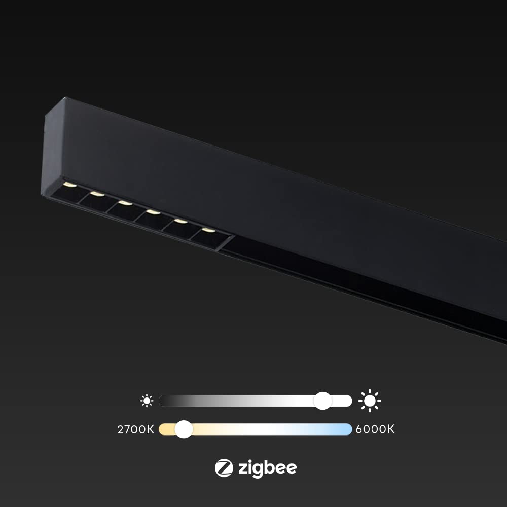 Qub Line Dots 6 – Éclairage LED Magnétique 48V – Noir – Compatible Zigbee – Module Compact Intelligent – pour Rail Magnétique – Spot de Rail