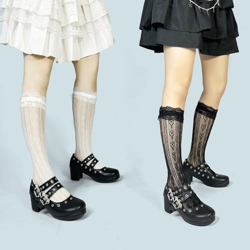 Image of FOREADA Lolita Bow Platform High Heel Women Rockabilly Mary Jane Dress Pump | Boasts soft kawaii retro vintage lolita tea party aesthetic, with block heel ,bow, round toe versatile style for dress wear