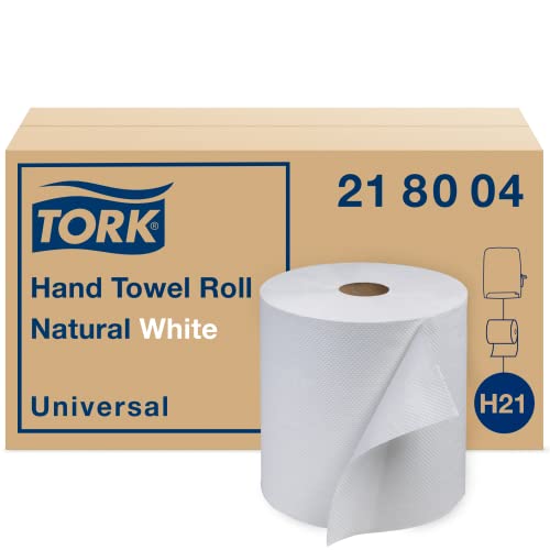 Tork Paper Hand Towel Roll Natural White H21, Universal, 100% Recycled Fiber, 6 Rolls X 800 Ft, 218004 #TOP24