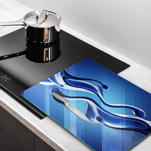 Planche à Découper Induction Wallfluent 40x52 Protection Plaque Cuisson Abstraction Liquide