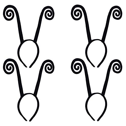 4 Pack Antenna Headbands, Butterfly Costume Halloween Headbands, Work Great with Butterfly Wings, Fits for Girls Women Adults - Black