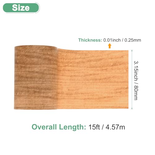 Image of M METERXITY 1-Roll Wood Grain Repair Tape, 3.15in x 15ft Textured Realistic Self-Adhesive Wood Floor Tape Contact Paper for Furniture /Floors /Home [Chestnut Maple]