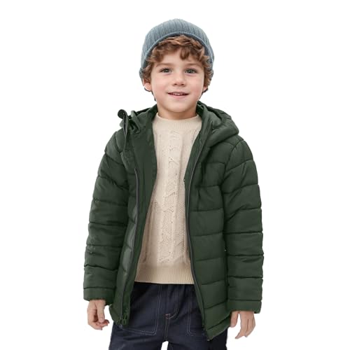 Boys Winter Coat - Lightweight, Warm, Water-Resistant, Hooded Puffer Jacket