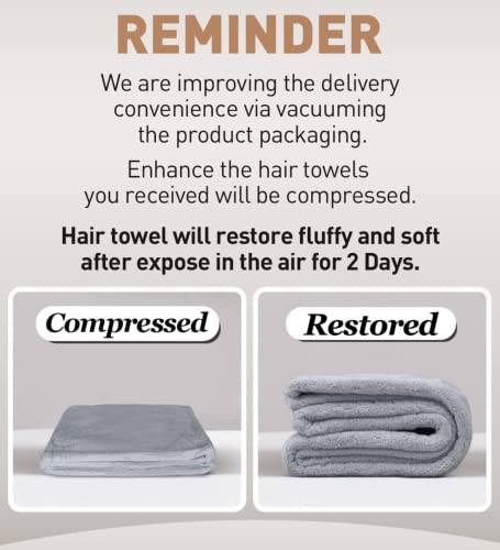 Toalha de cabelo de microfibra KUKIXO, 3 pacotes de turbantes de cabelo para cabelos molhados, toalh