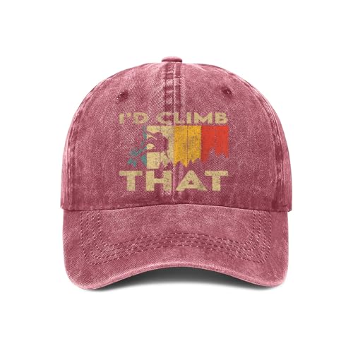 Baseball Cap,I'd Climb That Rock Climbing Graphic Dad Hat Gifts for Men Women