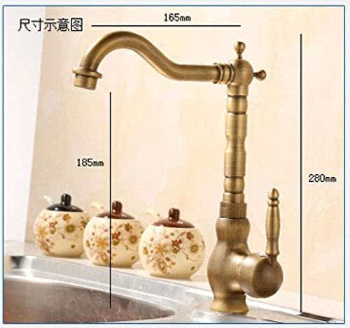 Robinet de cuisine rétro en laiton brossé bronze pour évier - 4