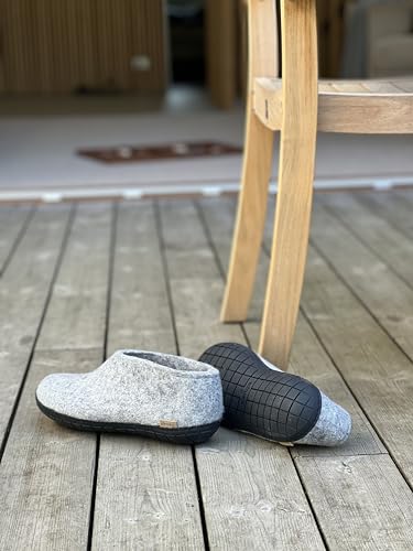 Image of Glerups 100% quality wool mix Shoe Slipper with rubber sole - Unisex