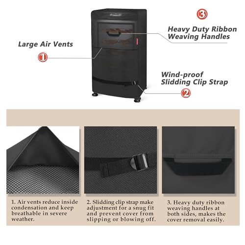 Porch Shield 30 Inch Electric Smoker Cover for Masterbuilt Smoker, Waterproof Heavy Duty Outdoor Smoker Grill Covers 23W x 21D x 35H inch, Black by Porch Shield - Used condition - Image 4