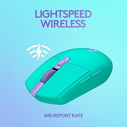 Logitech G305 LIGHTSPEED Wireless Gaming Mouse, HERO Sensor, 12,000 DPI, Lightweight, 6 Programmable Buttons, 250h Battery, On-Board Memory, Compatible with PC, Mac - Green