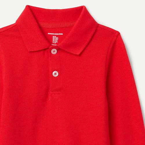 Image of Amazon Essentials Boys and Toddlers' Long-Sleeve Pique Polo Shirts for School Uniform, Multipacks