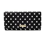 JuJuBe Be Rich Tri-Fold Wallet with Snap Enclosure, Legacy Collection - The Duchess - Black with White Polka Dots