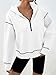 Trendy Queen Half Zip Pullover Cropped Hoodies for Women Y2k Cute Sweatshirts Jackets Fall Fashion 2025 Outfits Clothing White M