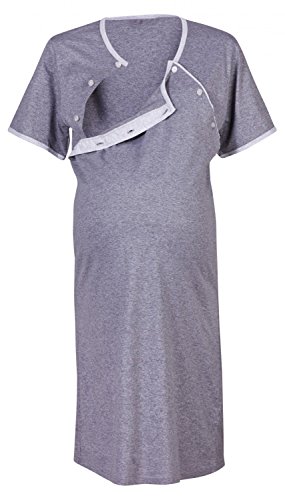 Preisvergleich Produktbild Happy Mama Umstands Stillnachthemd und Morgenmantel. Separat erhältlich. 393p (Nachthemd - Graphit, 42-44, XL)