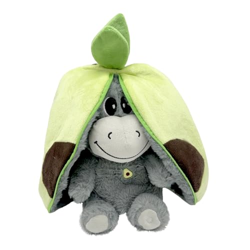 HSYWSH Atmendes Kuscheltier Esel 32cm Avocado Kuscheltier Esel Stofftier Herzschlag Plüsch Esel mit Atmung Musik und Lichtern Plüschtier Atmet Esels zum Linderung Angstzuständen (Grün)