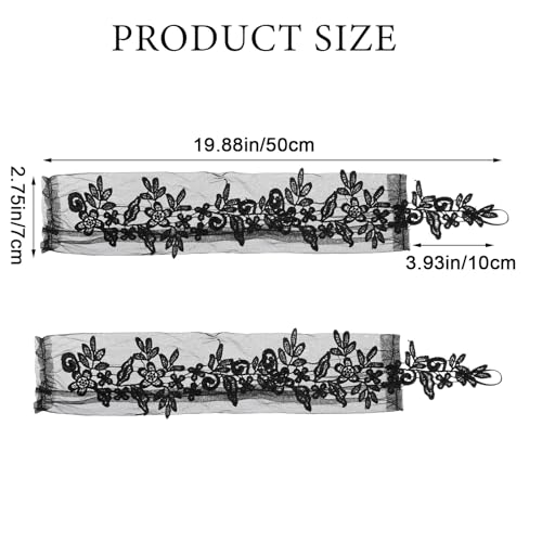 1 Pair Long Black Gloves for Women Formal Dress, Elegance Fingerless Elbow Length Black Mesh Sheer Gloves for Prom Opera Masquerade, Dance Concert Party Wedding2