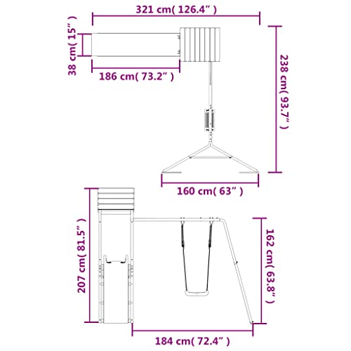 image for vidaXL Outdoor Playset, Playground Set for Garden Patio Kids, Playhous