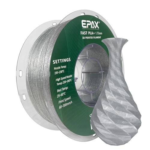 Image of EPAX High Speed PLA+ 3D Printer Filament, Fast PLA 3D Printing Filament, 1.75mm, Dimensional Accuracy + /- 0.03 mm, 1KG Spool (Crystal Icicle)