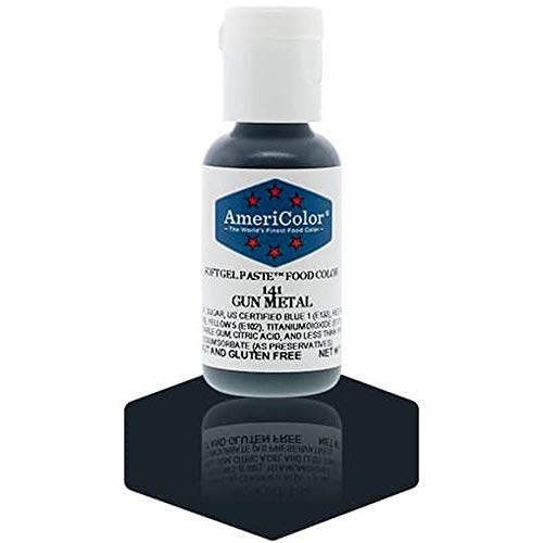 AmeriColor, Gunmetal, 0.75 Ounce Bottle, Soft Gel Paste Food Color