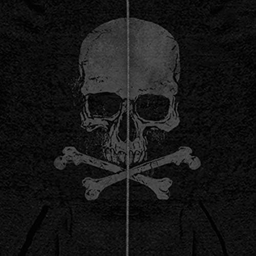 Hot Leathers Men's Skull and Crossbones Zip-Up Hooded Sweatshirt - Image 6