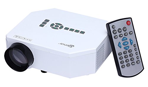 Rienar LCD LED Mini Projectors , Multimedia Portable HD Projection Micro Pico Projector Home Cinema Theater ,Support 1080P Video Music TXT with HDMI/VGA/SD/USB/AV Input ,for Iphone Galaxy Laptop PC Mac