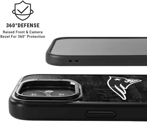 Skinit Kickstand Phone Case Compatible with iPhone 17 - Officially Licensed NFL New England Patriots Black & White Design