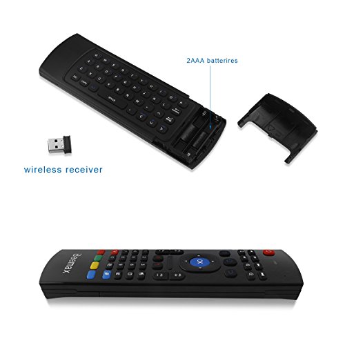 Mx3 Fly Air Mouse Remote With Keyboard Amgur 2.4G Mini Wireless Keyboard Air Mouse Combos Ir Learning Remote Control For Android Tv Box Raspberry Pi, Ps3,Ps4,Xbox 360, Mini Pc, Google Smart Tv Remote #TOP2