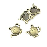 5 pieces Anti-Brass Fashion Jewelry Making Charms 1836 Teapot Wholesale Supplies Pendant Craft DIY Vintage Alloys Necklace Bulk Supply Findings
