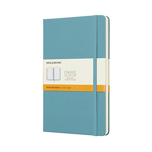 Moleskine Classic Notebook Notebook With Ruled Pages Hard Cover and Elastic Closure Light Blue Large 13 x 21 cm 240 Pages