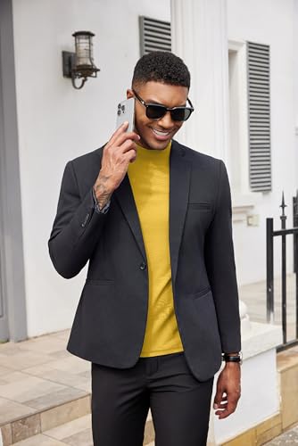 Image of COOFANDY Mens Mock Turtleneck Shirts Casual Premium Cotton Short Sleeve Shirt Basic Half Neck T-Shirts