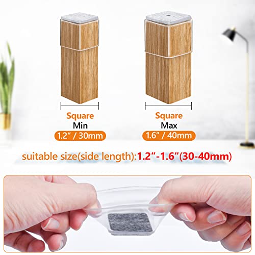 36Pcs Square Chair Leg Floor Protectors, Furniture Pads For Hardwood Floors, Furniture Sliders For Chair Legs, Rectangle Floor Protectors For Chairs, Silicone Chair Leg Caps Cover(Large) #TOP4
