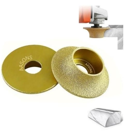 AASONS 15mm Diamond Profile Hand French Bevel Half Edge Blade Brazing Masonry Moulding, Inner Groove Grinding, Polish Wheel For Tiles, Marble, Granite, Stone, Rock, Etc | Size – 3”(75mm), Bore – 20mm-image-41