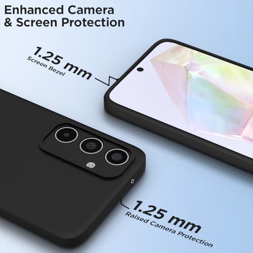 Image of Outlouders Back Cover for Samsung Galaxy A35 5G | Camera Protection | Durable Soft Matte Silicone Bumper Case (Black)
