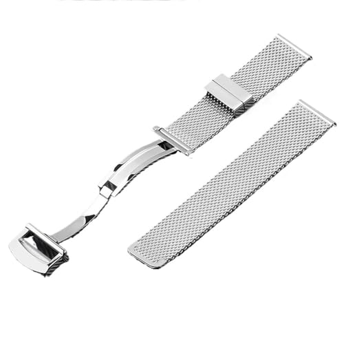 Bracelet montre acier inoxydable 22 mm avec boucle pliable 007