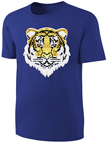 Blackshirt Company Kinder Wende Pailletten T-Shirt Tiger Streichel...