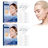 2 Piezas de 80 Comprimidos Face Lift Tape, Invisible Lift Adhesivo Facial, Lifting Facial Parche, V Face Lifting, Cinta de Estiramiento Facial, Para Levantar el Cuello y la Barbilla