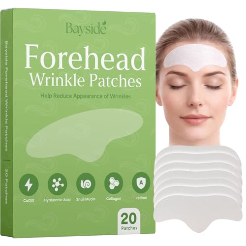 Forehead Wrinkle Patches | 20 Reusable Anti-Aging Pads with Retinol Collagen CoQ10 Hyaluronic Acid &amp; Snail Mucin | Smooth Fine Lines, Deep Wrinkles, Hydrating Overnight Treatment for All Skin Types