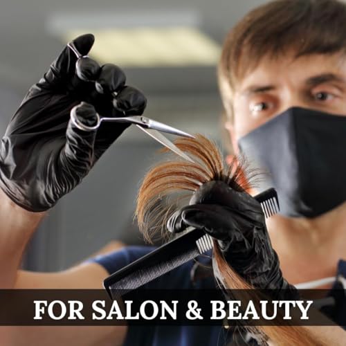 100 X-Large Bold Black Nitrile Disposable Gloves Protection for Medical | 5mil heavy duty Industrial - Latex-Free, Powder-Free | Black Nitrile Gloves Ideal for Cleaning, Tattooing, Automotive More.