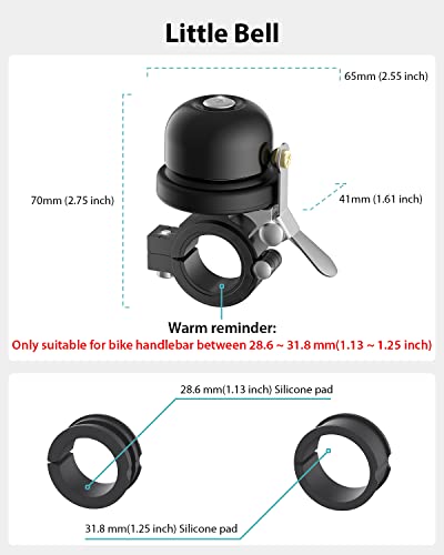 Stouchi Bike Bell timbre de bicicleta de aluminio negro para manillar estándar 2