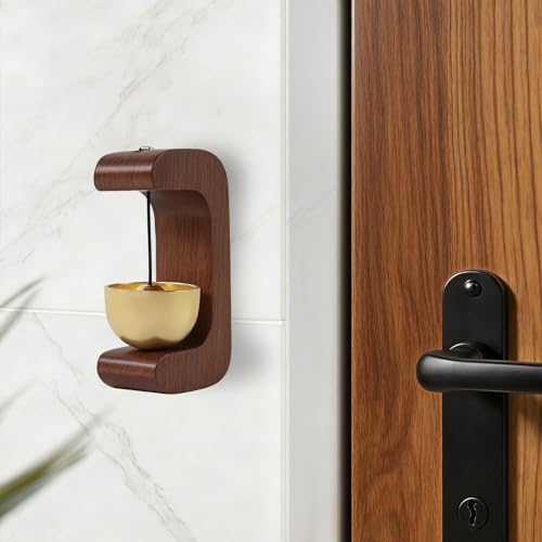 2 Stück Magnetische Türklingel Selbstklebend Türklingel aus Holz Magnetische Türglocke Ohne Bohren mit Doppelseitiges Klebeband Tür Klingel für Tür Büro Geschäft Café