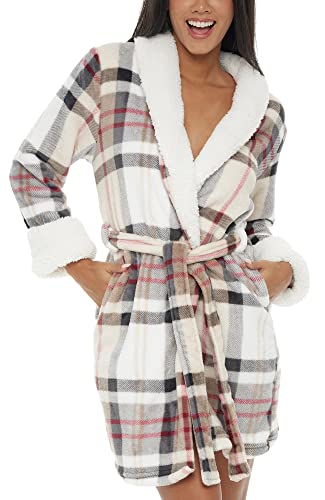 Alexander Del Rossa Women's Short Plush Robe with...